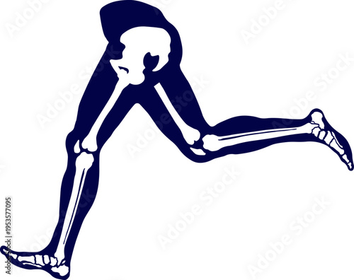 Running Lower Body Skeleton Anatomy Illustration