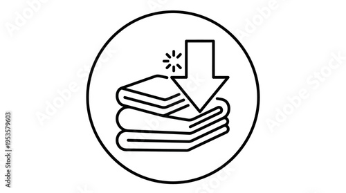 Download Files or Documents Icon in Circle