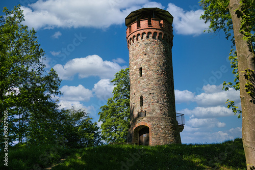 Historic Askanierturm observation tower in the forest at Lake Werbellin, Brandenburg, Germany