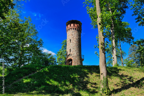 Historic Askanierturm observation tower in the forest at Lake Werbellin, Brandenburg, Germany
