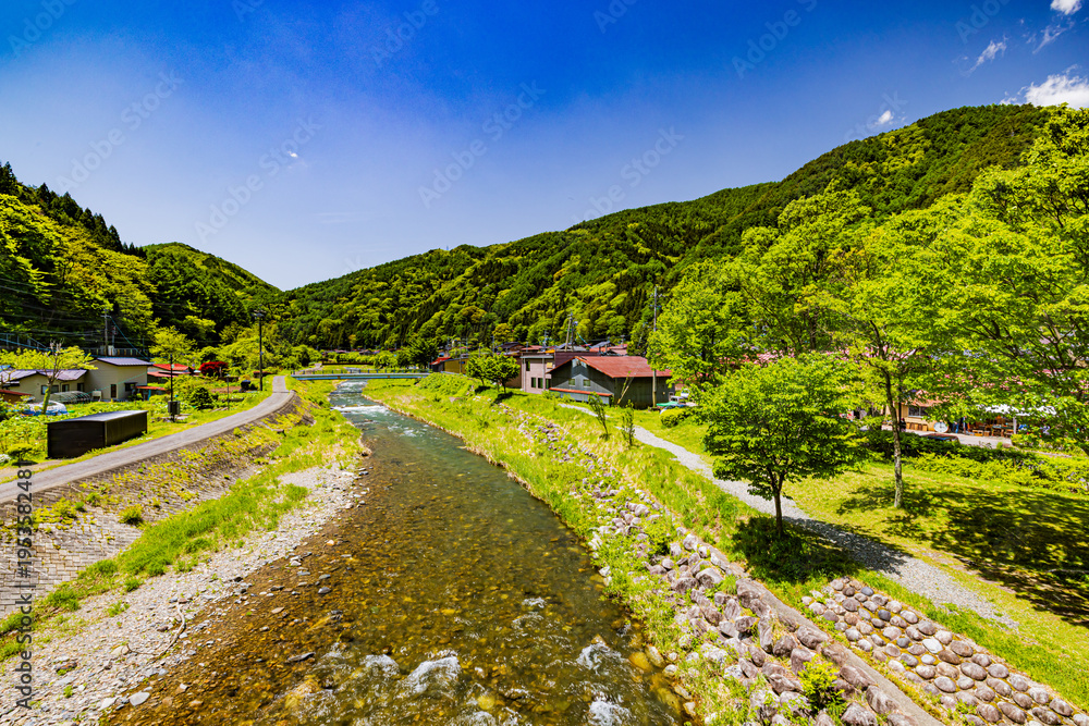 Fototapeta premium 長野県 奈良井宿・古い町並み
