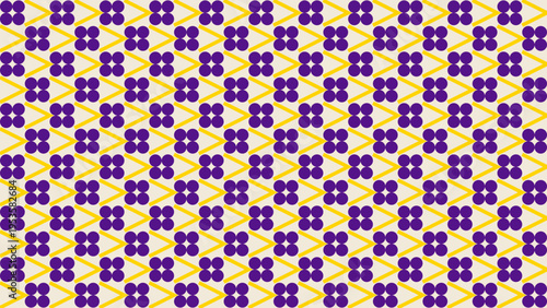 Retro Geometric Pattern in Purple Yellow and Beige vector background