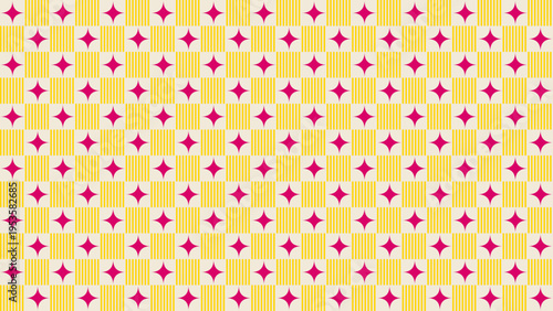 Retro Checkered Pattern with Floral Motifs vector background