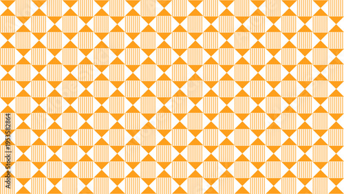 Seamless Geometric Pattern in Orange and White vector background