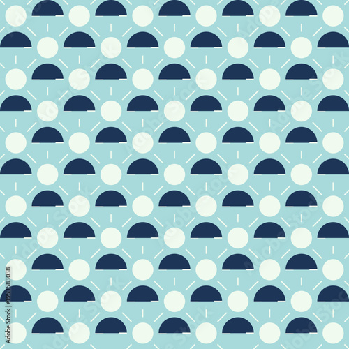 Geometric Pattern with Circles and Semicircles vector background