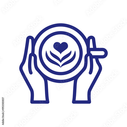 Hands Holding Heart Coffee Vector