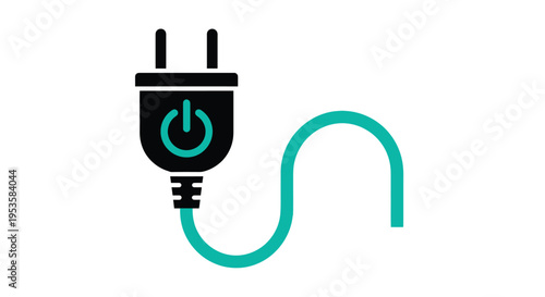 Electric plug with power symbol a simple connectivity icon