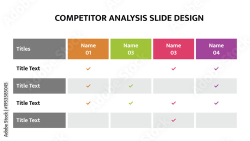 Business competitor comparison table with checkmarks