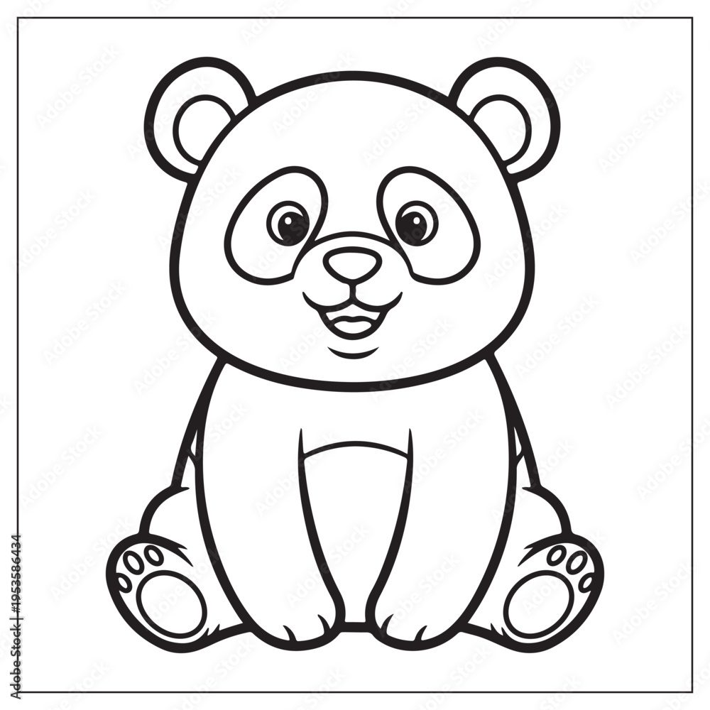 Fototapeta premium Cute Baby Panda Cartoon Vector Illustration for Kids Design