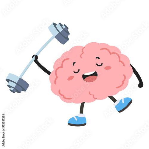 Brain Lifting Weights Mental Fitness Concept