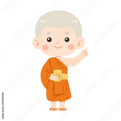 Novice Monk Pointing Finger Gesture