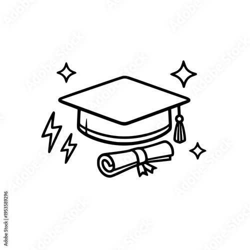 Graduation Cap Education Icon Vector. SVG