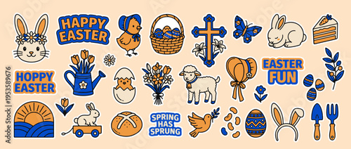 Easter Celebrations: Festive icons of Easter, a visual symphony of bunnies, eggs, and springtime symbols, heralding the joy and renewal of the season.