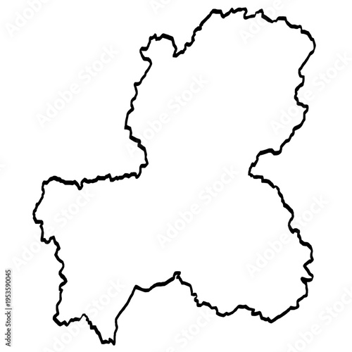岐阜県地図 筆タッチ 和風 中部地方 西日本 / A brushstroke map of Gifu Prefecture