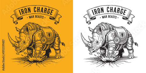 Armored Rhino War Beast Iron Charge Emblem
