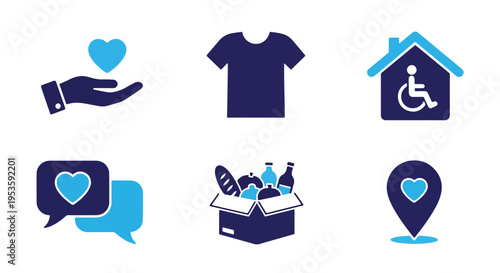 flat healthcare and home accessibility icons set - Glyph solid icon - Editable modern style icon - Clipart, sticker - icon set