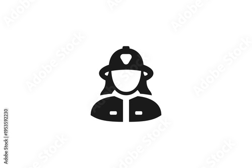 Professional fireman character wearing protective uniform and safety helmet