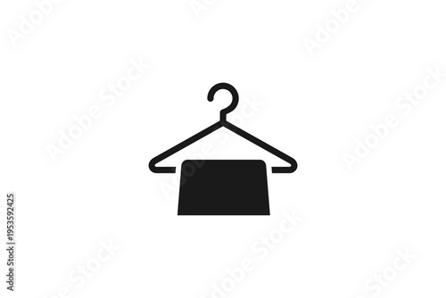Clothing hanger with fabric symbol for laundry, hotel, or home organization