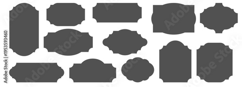 Vintage label set, elegant art deco frame, banner. Classic tags for handmade branding and rustic packaging. Sale sticker, certificate retro emblem 