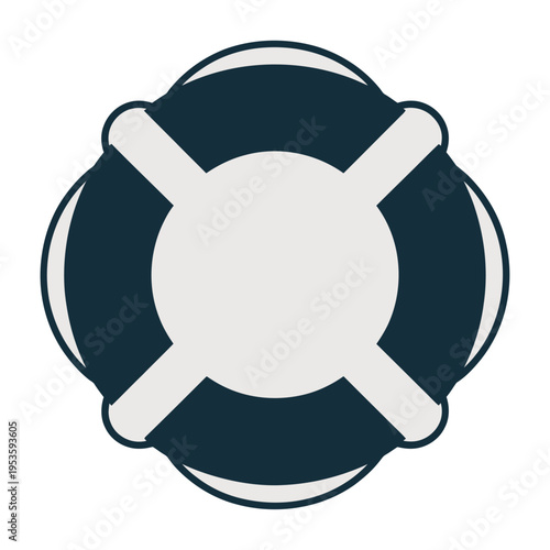 Vector of a blue and white lifebuoy