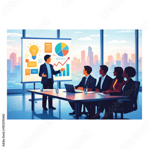 
Businesspeople with statistical documents