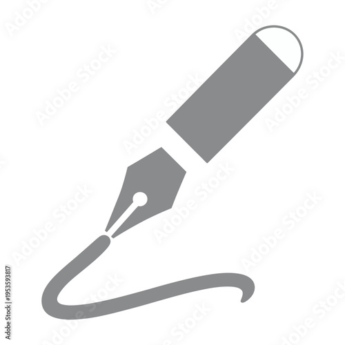Vector of a fountain pen writing a smooth signature