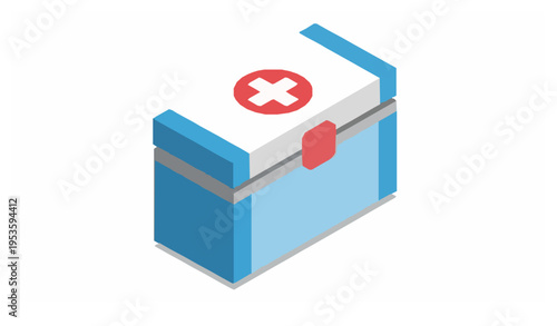 Medicine chest isometric flat 3D icon vector illustration