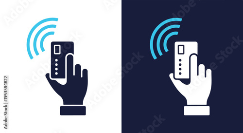 Using smartphone for wireless communication - Glyph solid icon - Editable modern style icon - Clipart, sticker - icon set