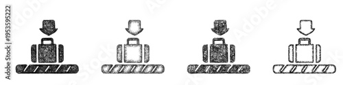 Sketch baggage claim icon design set
