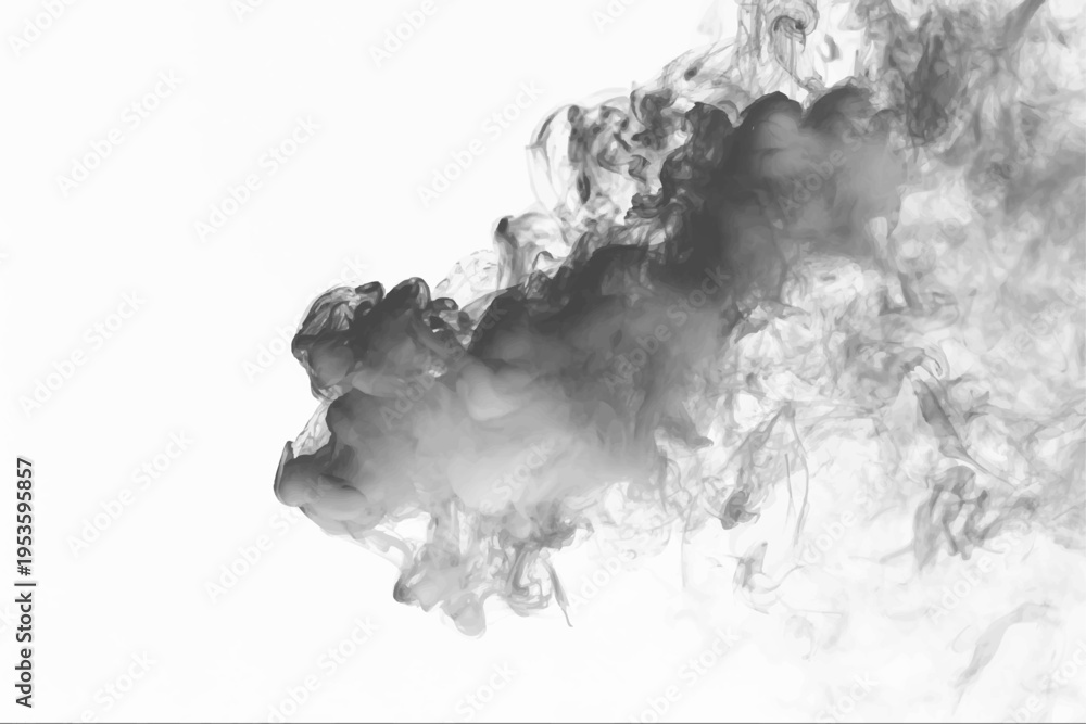 Fototapeta premium Thin curling smoke with gentle motion, smooth diffusion, and minimal soft blur edges. vector 