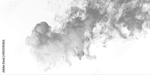 Dense smoke plume with layered depth, soft shadows, and realistic volumetric effect. vector
