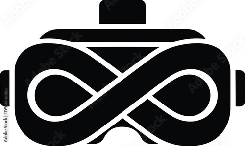 Vector art illustration of a virtual reality headset with infinity symbol design