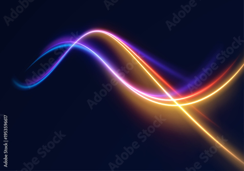 Luminous golden arc sweeps gently through space, scattering fine glitter dust along its path. Tiny sparkles flicker softly around the curve. The motion feels elegant and magical.