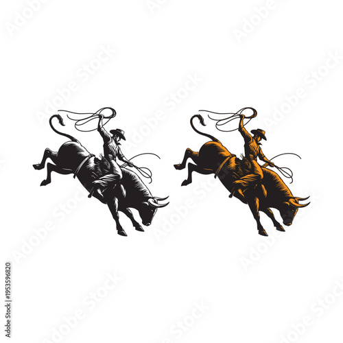 A minimalist black and white circular emblem featuring a hybrid duck deer creature with arrows