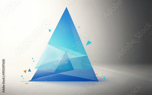 Blue triangles overlap creating a layered geometric abstract