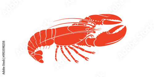 Lobster icon isolated on a clean white background in vector format.