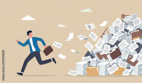 Overwhelmed on this for the to or work overload, exhausted and anxiety, stressed goand tired from problem and trouble, panic attack or shocked, burnout and depression concept, fearful businessman