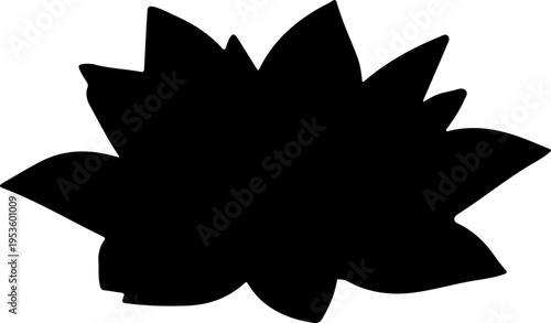 Graphic black silhouette of a serene lotus flower, embodying purity, enlightenment, and natural beauty