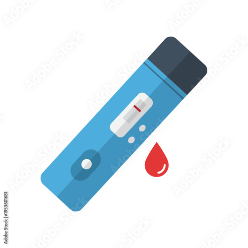 Positive rapid diagnostic test with blood sample for medical analysis