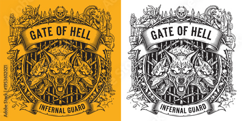 Cerberus Three Headed Hellhound Gate of Hell Infernal Guard