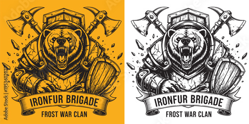 Armored Bear Warrior Ironfur Brigade Frost War Clan