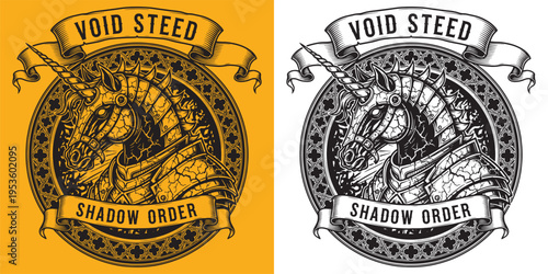 Armored Unicorn Void Steed Shadow Order Gothic Emblem