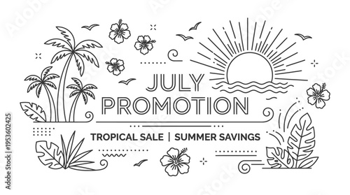 July Promotion Tropical Sale Design