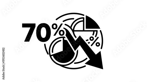70% Decrease Or Loss Graphic