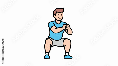Man performing a squat exercise for fitness and health training.
