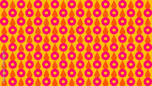 Retro Pattern With Circles and Water Droplets