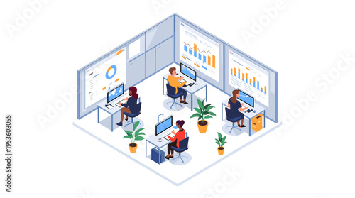 A focused businesswoman works on her laptop, embodying modern professional life. Ideal for illustrating remote work, technology, and entrepreneurial s