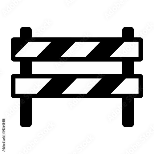 Vector of a road barrier with diagonal stripes