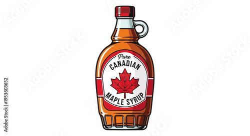 Classic Canadian Maple Syrup Bottle - Pure Amber Liquid