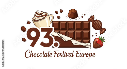 Chocolate Festival Europe 93: Hot Chocolate, Chocolate Bar, Candies & Strawberry